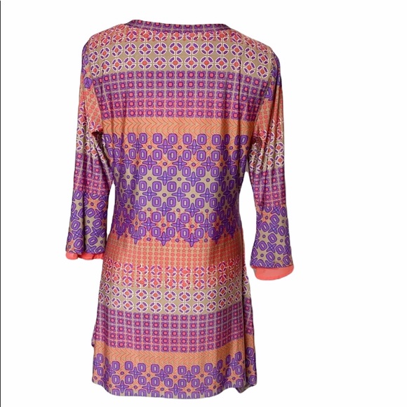 Multiples  Boho Flare Flutter Sleeve Fun Dress L - Picture 2 of 6